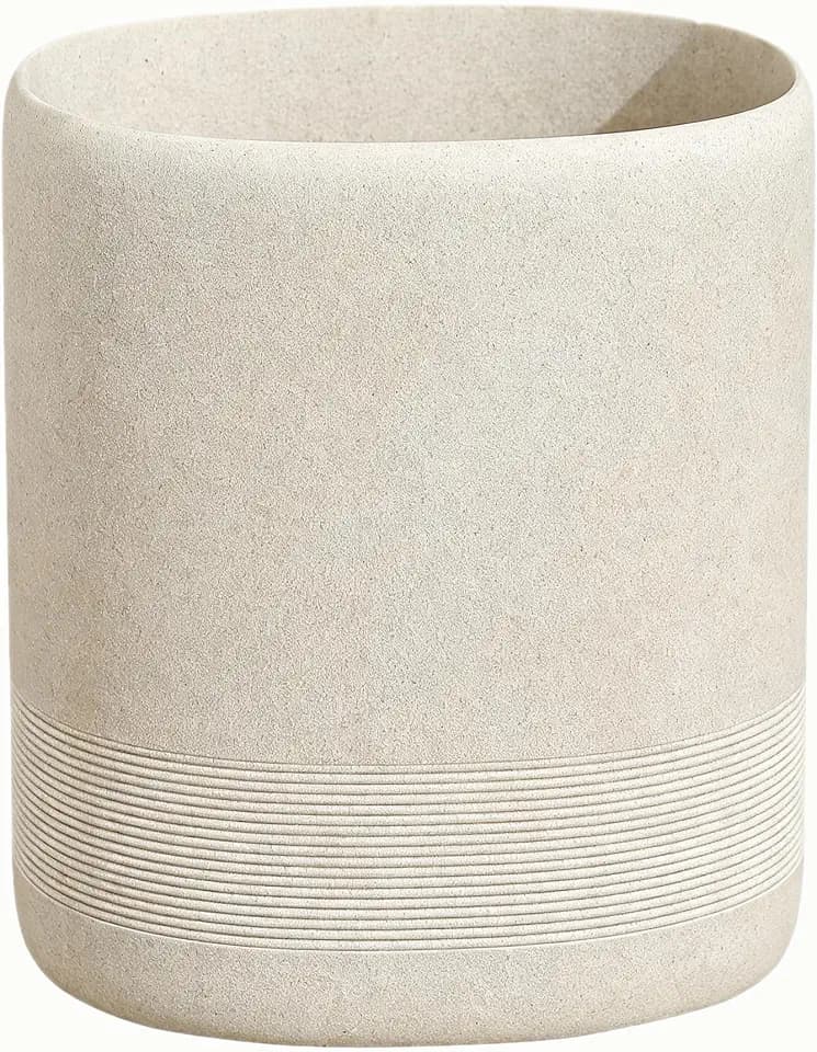 Bathroom Trash Can, 1.6 Gallon, Simple Sandstone Look,Beige