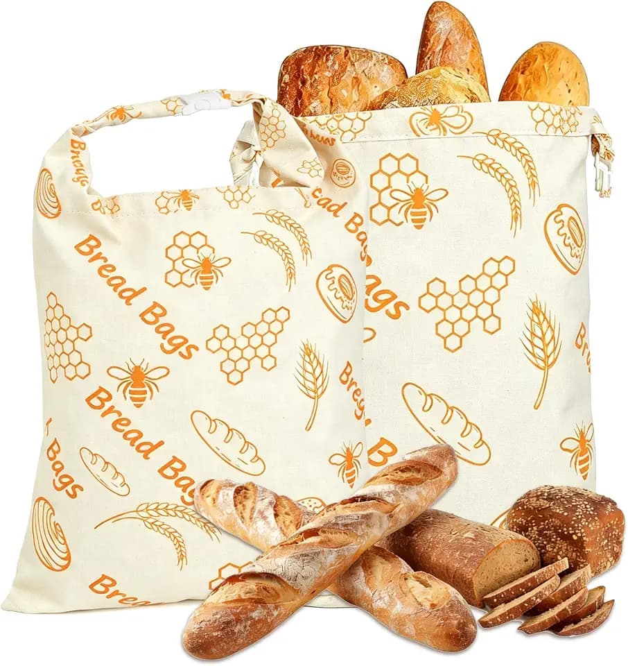 Beeswax Sourdough Bread Bags,Reusable Bread Storage Bag for Homemade Loaves