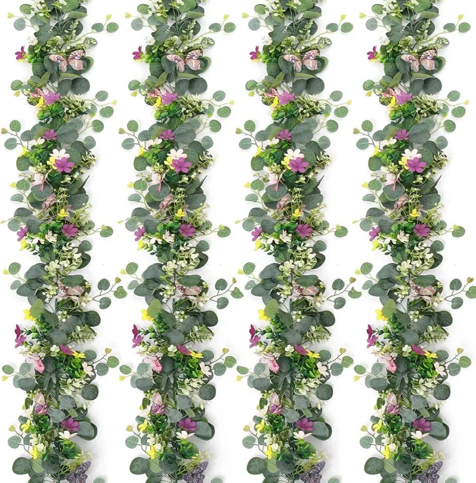 Flower Garland Artificial Daisy Garlands Floral Vines 3D Butterfly