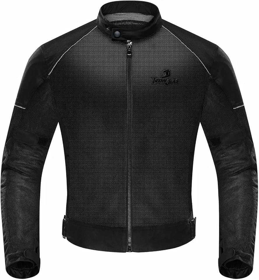 IRON JIA'S Motorradjacke, CE-konform, mit Protektoren, für den Sommer | CE-konform; Protektoren, atmungsaktiv, reflektierend, verstellbar, für Stadtfahrten bei Hitze, Modell: JK004