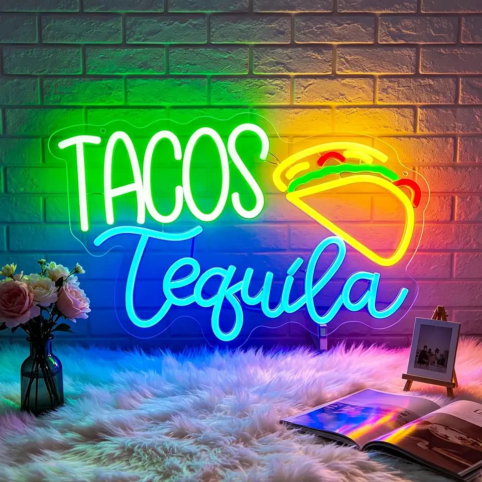 Neon Sign, Tacos Neon Signs for Wall Decor LED Signs Neon Light