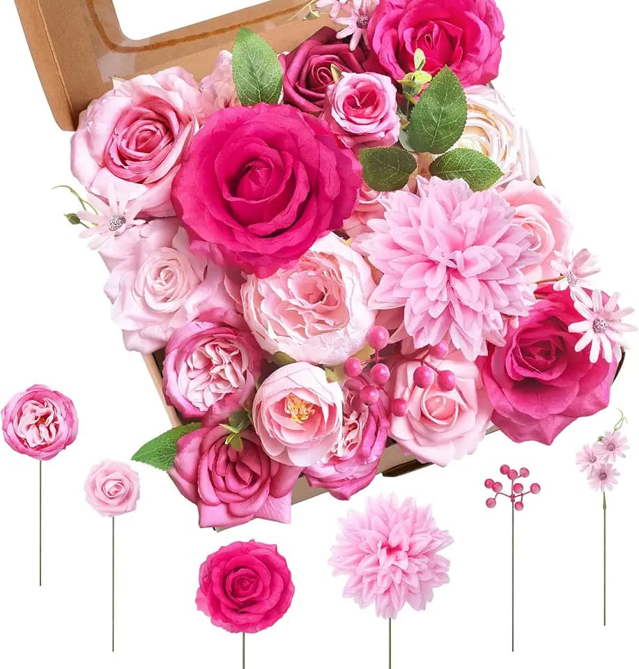Jspupifip Pink, Hot Pink Artificial Flowers Combo Box