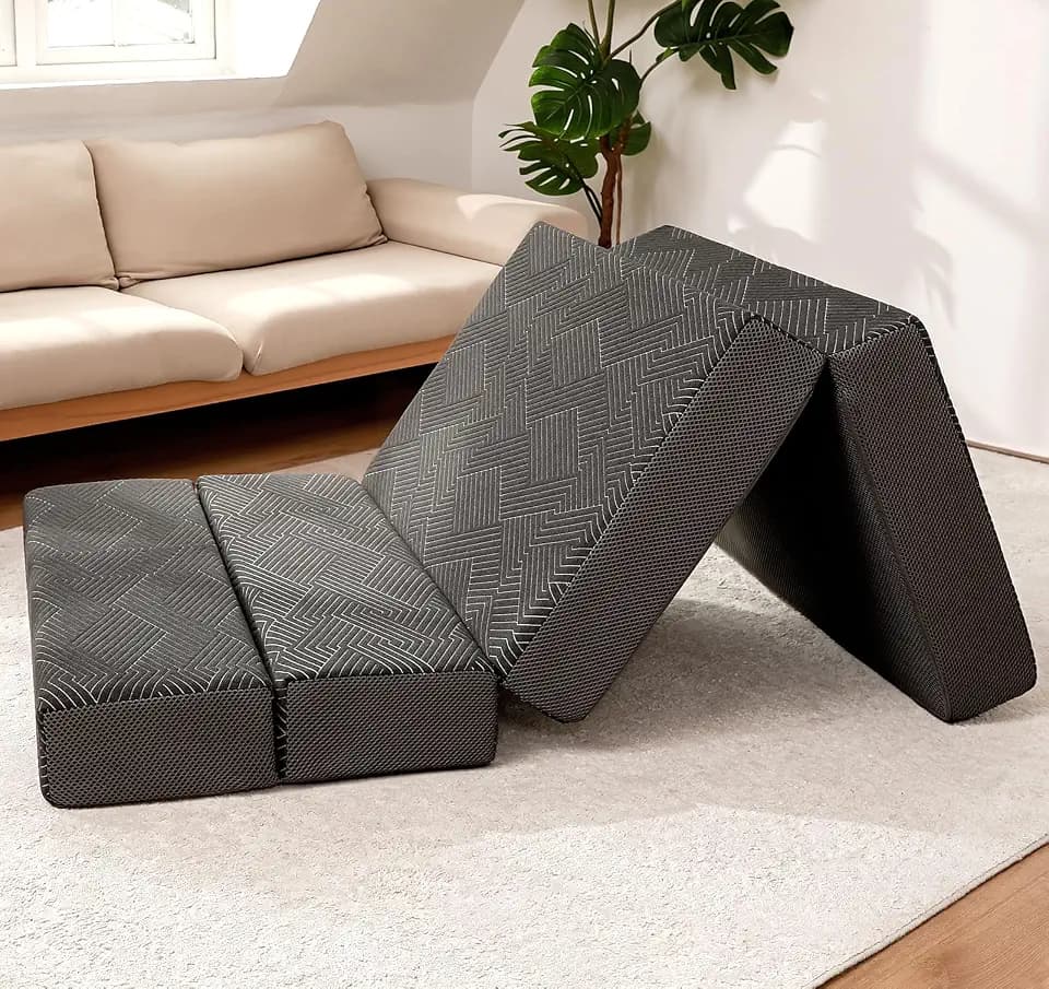 Folding Mattress Queen Size, 6 inch Memory Foam Folding Mattress with Collapsible and Washable Cover, Travel and Guest Mat Queen Size, 78" x 58" x 6"