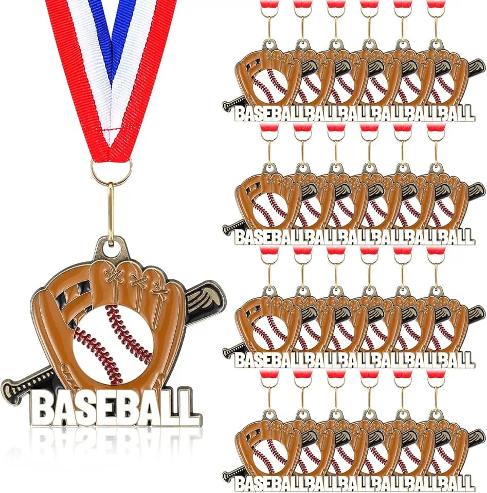 Tondiamo 24/48 Pcs 2in Award Gold Medals Bulk, 24 Pcs, Baseball Medal