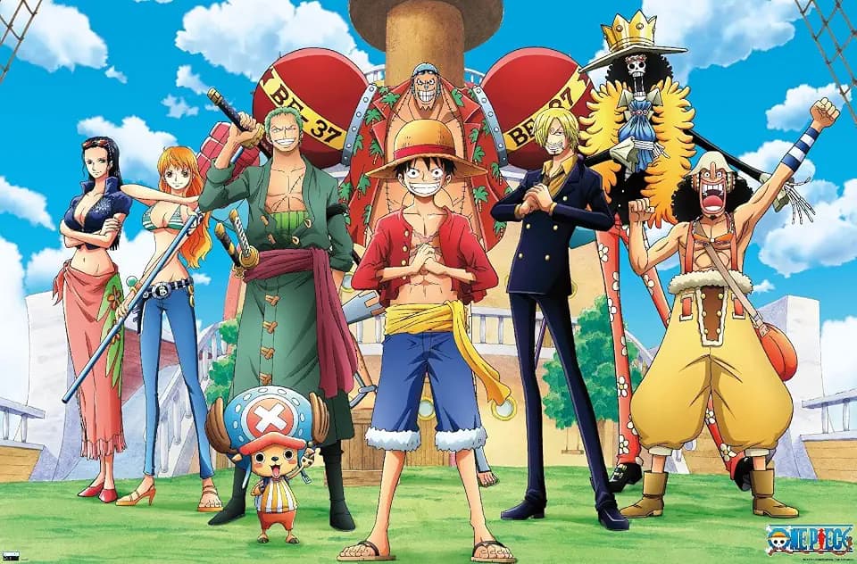 One Piece: Fishman Island - Crew On Deck Wall Poster, 34L" x 22.4W", Premium Unframed Version