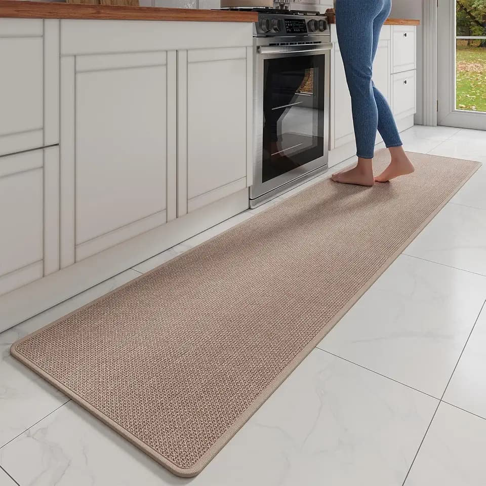 YDKGL Extra Long Kitchen Runner Rugs Kitchen Mat Non Slip Brown 17"x95"