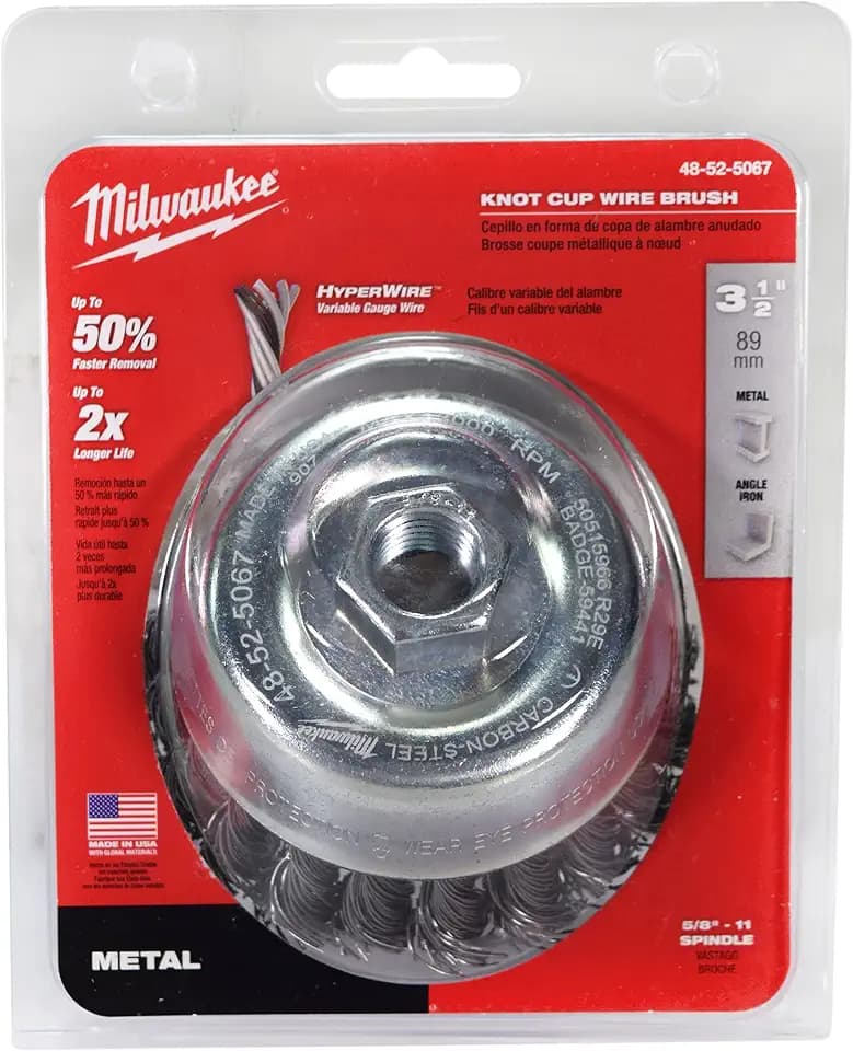 Milwaukee 48-52-5067 3-1/2" Knot Wire Cup Brush - Carbon Steel 2 Pack