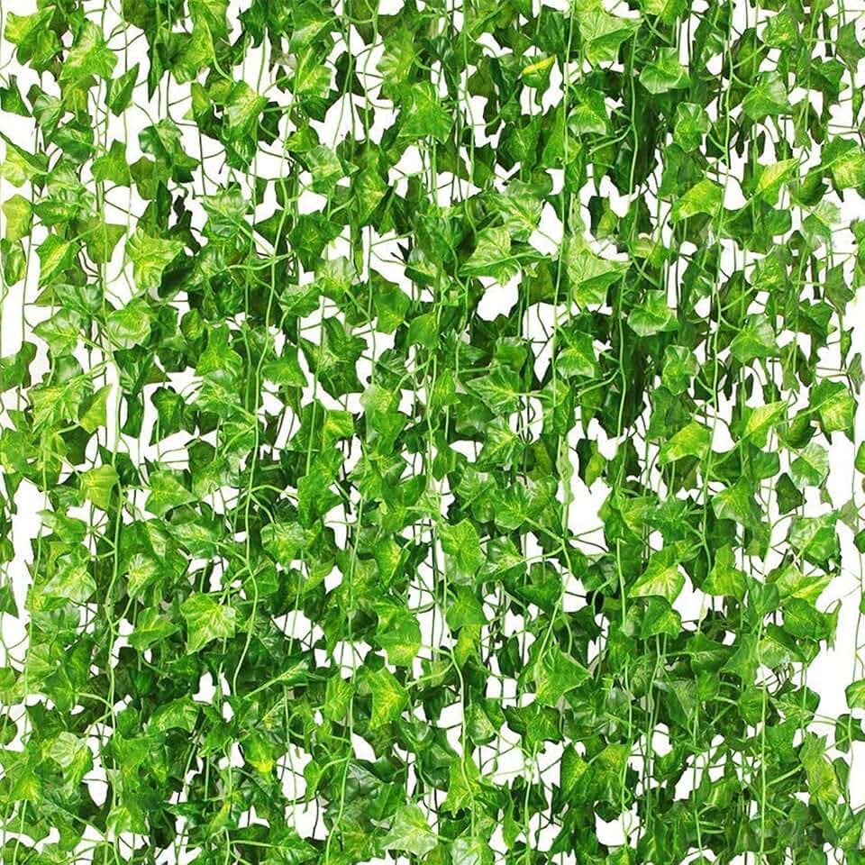 CQURE 72 Pack 504Ft Artificial Ivy Fake Vines,Ivy Garland Greenery Garland Fake Hanging Plants Vines Aesthetic Green Leaves for Bedroom Wedding Party Garden Wall Room Decor…