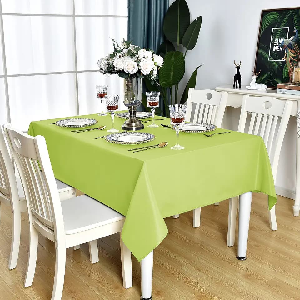 Apple Green Square Tablecloth Waterproof Table Cloth, 60 x 60 inch
