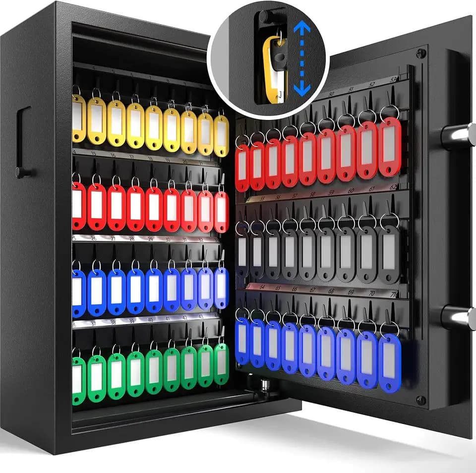 XDeer 71 Position Key Lock Box with Code, Key Box Wall Mount with Drop Slot