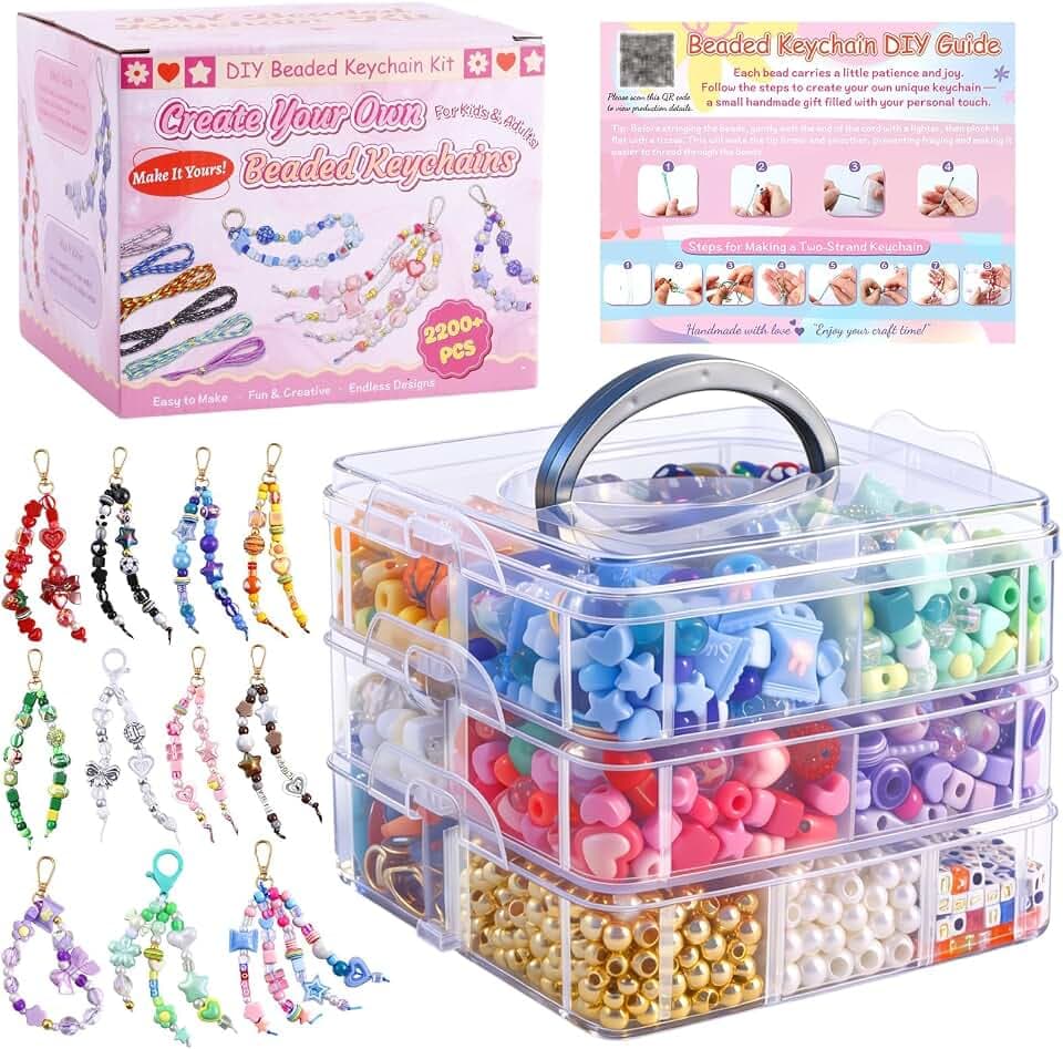TOHONGADON 2200 PCS DIY Bag Charm Kits,Assorted 8 Color,with Video Tutorial