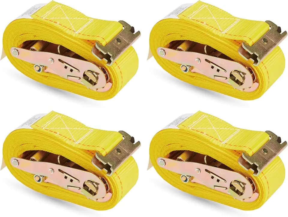 4 Pack E-Track Ratchet Straps 2" x 12' x 4,400 lbs Strength for Cargo Tie Down in Enclosed Trailer & Van by KODIAK STRAPS