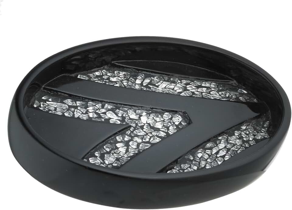 Popular Bath Sinatra Modern Bath Soap Dish Modern Classic Contemporary Decorative Beautiful Designs Bathroom Decor for Home Luxury Bath, Black