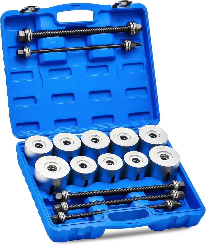 Orion Motor Tech Radlager Abzieher Set 27tlg Silentlager Werkzeug Abzieher Radlager Buchsen Abzieher Aus- und Einsetzen von Gummibuchsen Buchsen Achslager Zug- und Druckhülsen-Satz, Stahl
