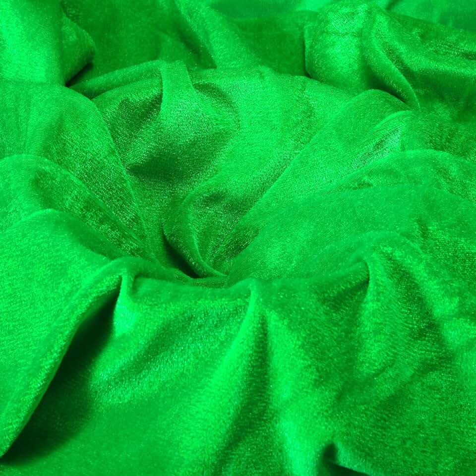 MECCANIXITY 3Yard x 63Inch Wide Velvet Fabric by the Yard, Grass Green