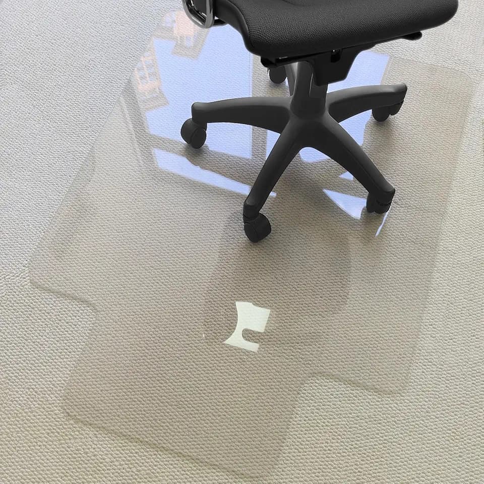 Kuyal 1/5" Thick Office Chair Mat, Heavy Duty Hard Computer Chair Mat
