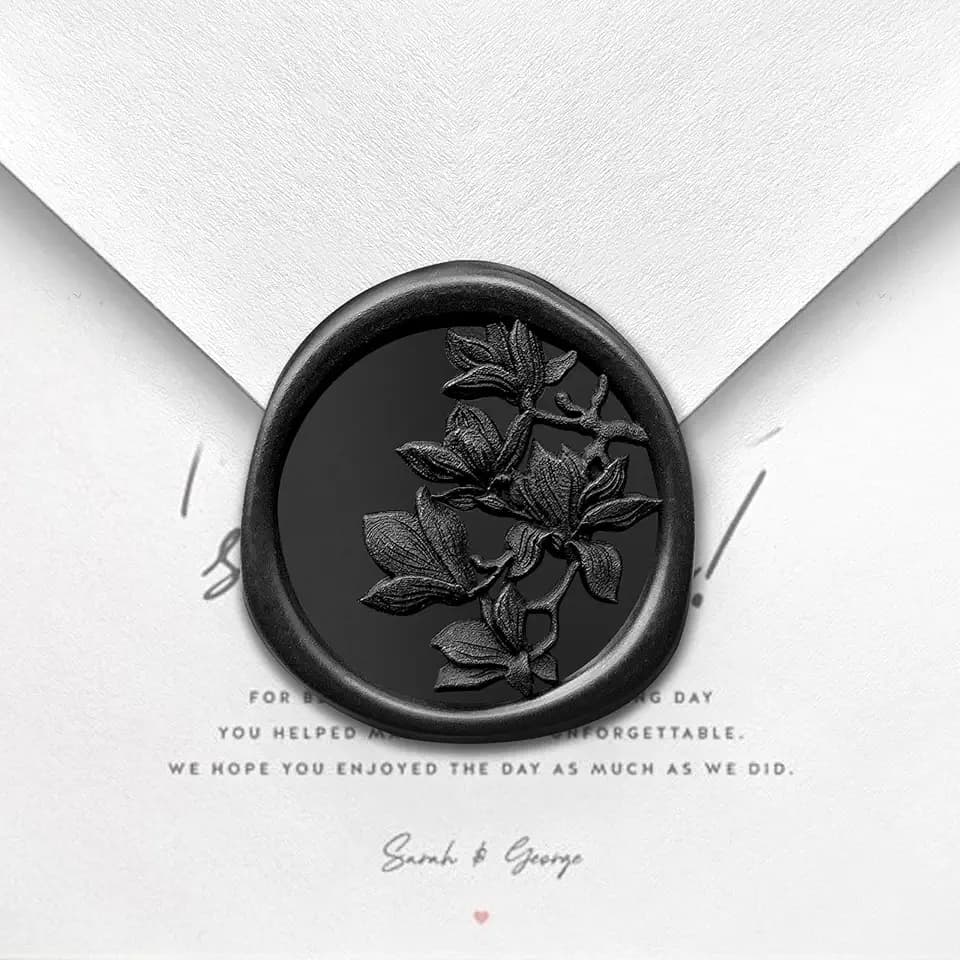 Pollize 50Pcs Olive Wax Seal Stickers, Wedding Invitation Envelope Stickers