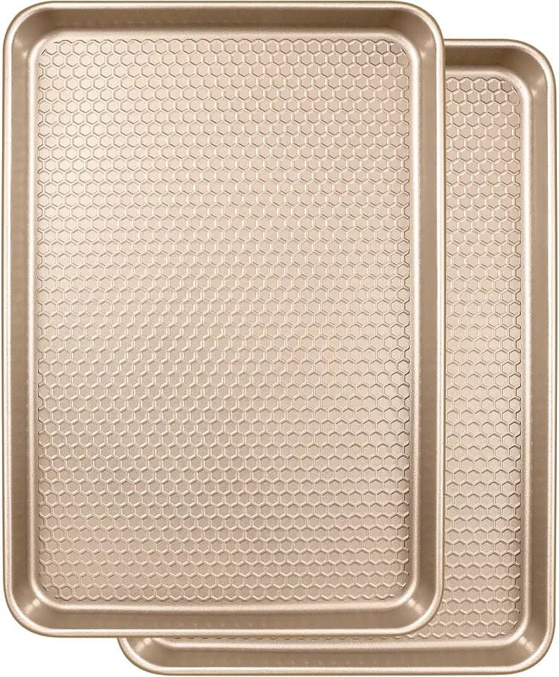 Wildone Baking Sheet Pan Set of 2, Honeycomb Embossed Nonstick Cookie Sheet