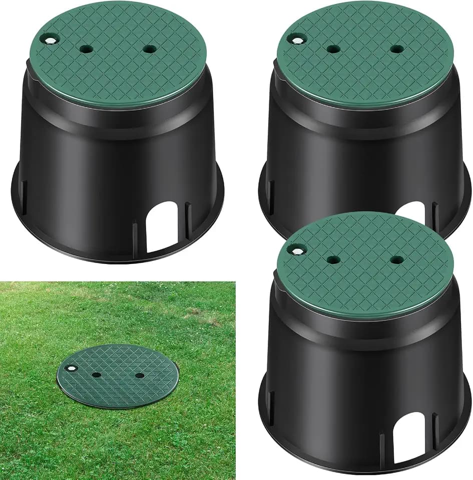 Tandefio 3 Pcs 910 Electrical Splice Box 10 Inch Diameter Underground Electrical Junction Box Inground for Outdoor Wiring Splices (Black)