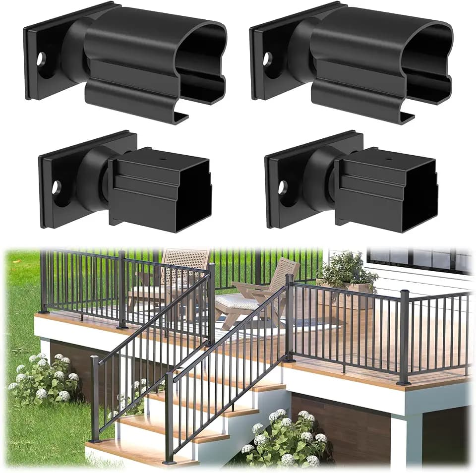 Egadis 4 Pack Aluminum Adjustable Railing Bracket Connector with Screws