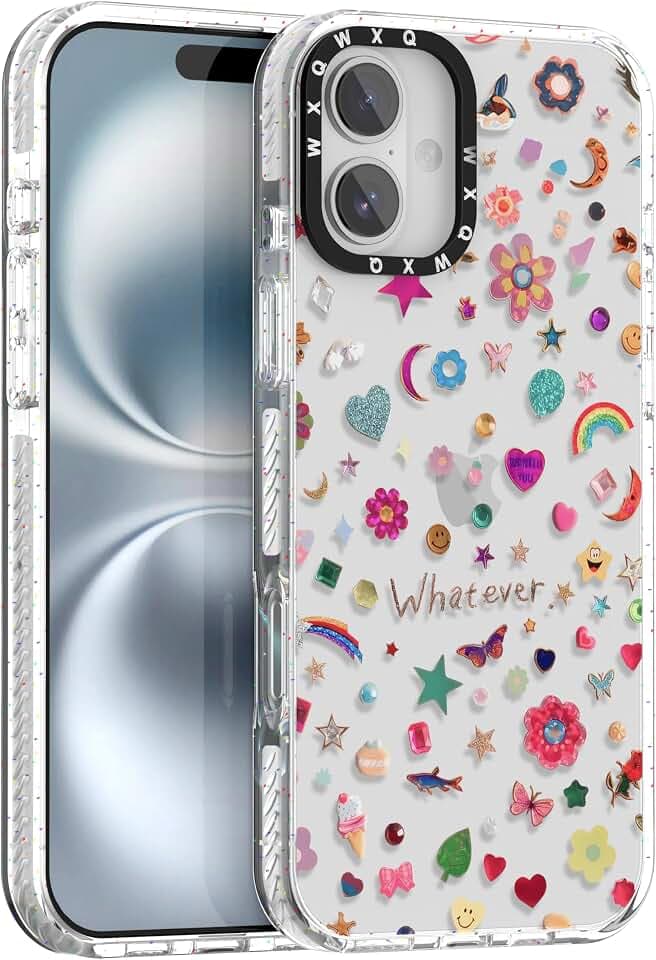 for iPhone 16 Plus Y2k Cute Floral Sticker Pattern Phone Case
