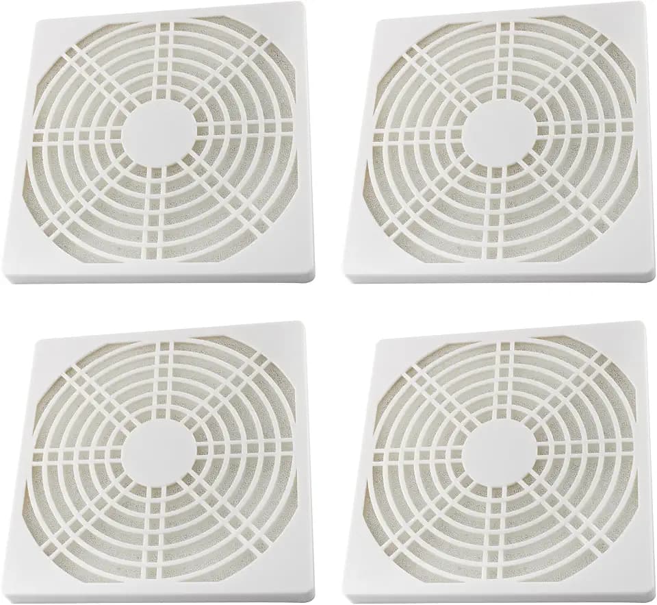 4 Pcs 120mm White Square Plastic Cooling Fan Filter Cover