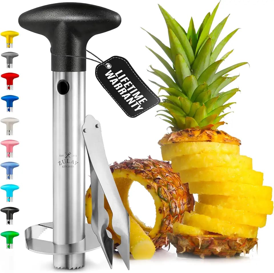 Zulay Kitchen Stainless Steel Pineapple Corer & Slicer - Black