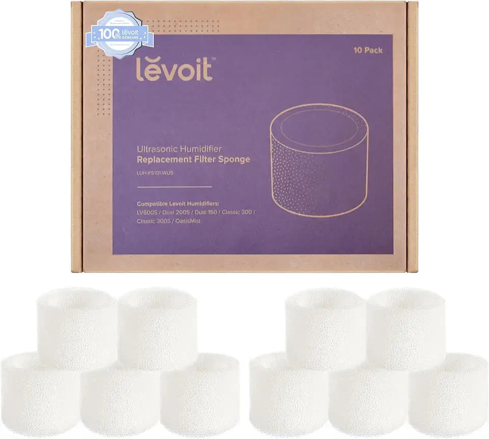Levoit 10-Pack Top Fill Humidifier Replacement Filters, Capture Particles