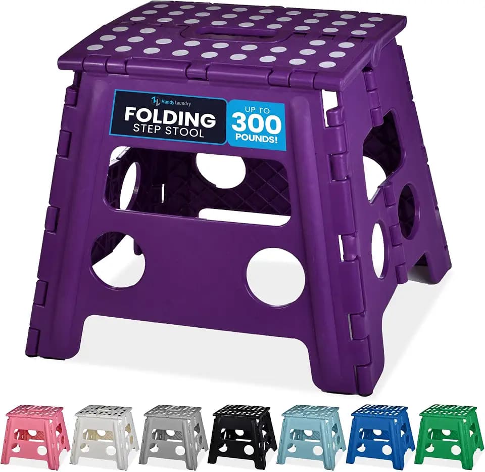 Handy Laundry Folding Step Stool 13 Inch, Purple, Non-Slip Holds 300 lbs