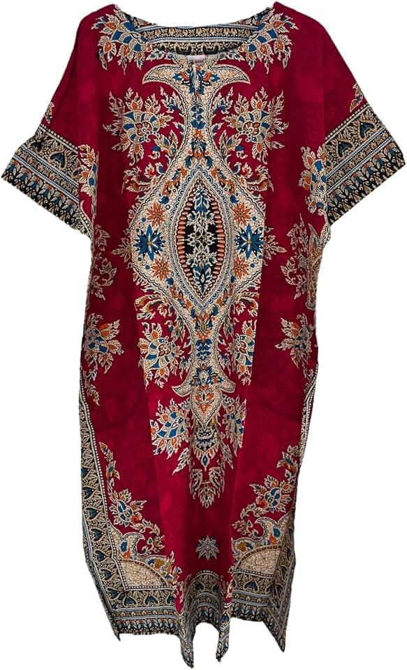 Langes Kaftan-Kleid für Damen, Baumwolle, Sommer, afrikanisches Dashiki, Strandtuch, Einheitsgröße