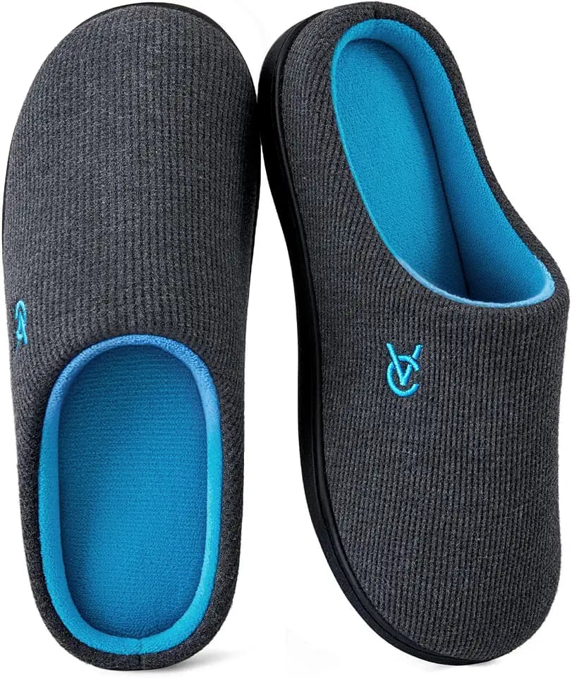 VeraCosy Women's Two-Tone Slippers Soft Memory Foam Indoor Outdoor Shoes
