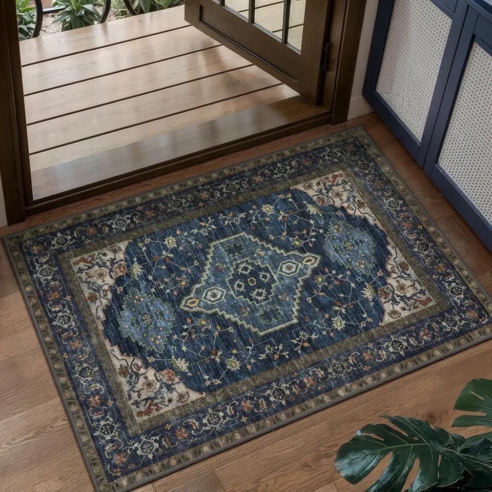 Tangsoo Vintage 2x3 Washable Rugs for Entryway, Non Slip Small Area Rug