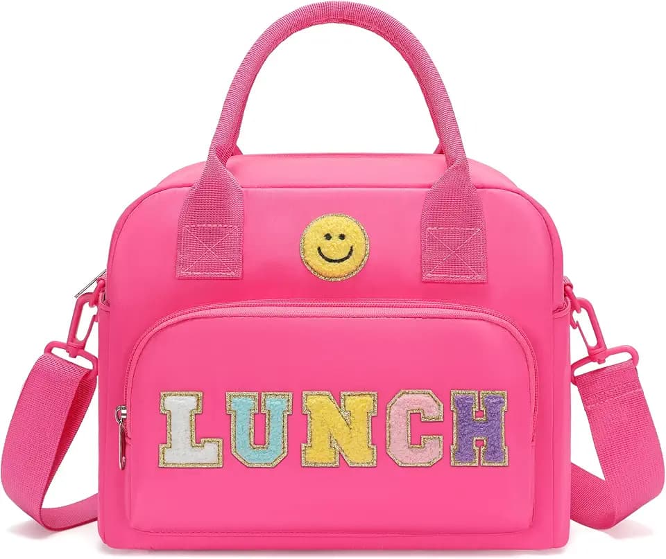 RLGPBON Lunch Bag for Girls Lunch Box Large Kids Cute Lunch Bag Reusable Lunch Tote Bag for School Travel Picnic