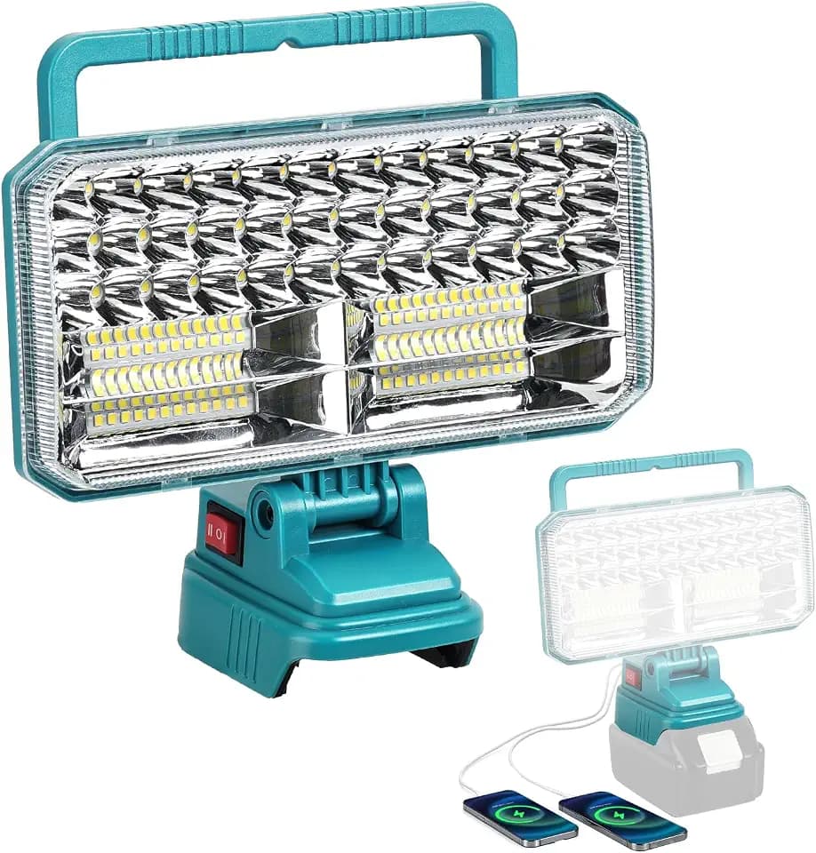 Cordless LED Work Light for Makita 18V Battery, 4200LM Portable Handheld Flashlights Tool with USB Port and 2 Brightness Modes for Camping, Fishing, Job Site, Indoor & Outdoor Use