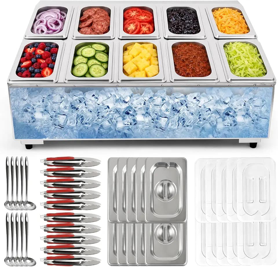 Kalolary Pizza Topping Station Pizza Storage Container (10 Pans)