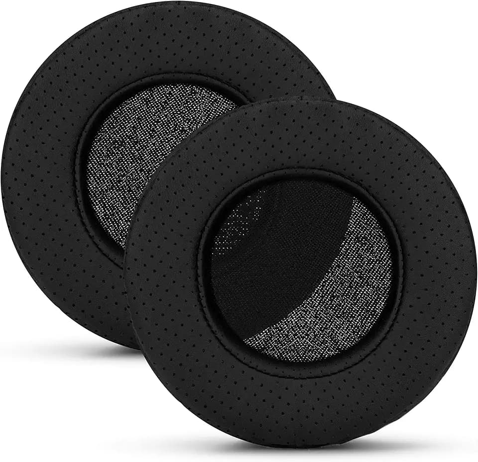 Brainwavz Runde Ohrpolster aus Memory-Schaumstoff – geeignet für viele große Kopfhörer SteelSeries, HD668B, ATH, AKG K553, HifiMan, Philips, Fostex, Sony und mehr (perforiertes Schwarz)