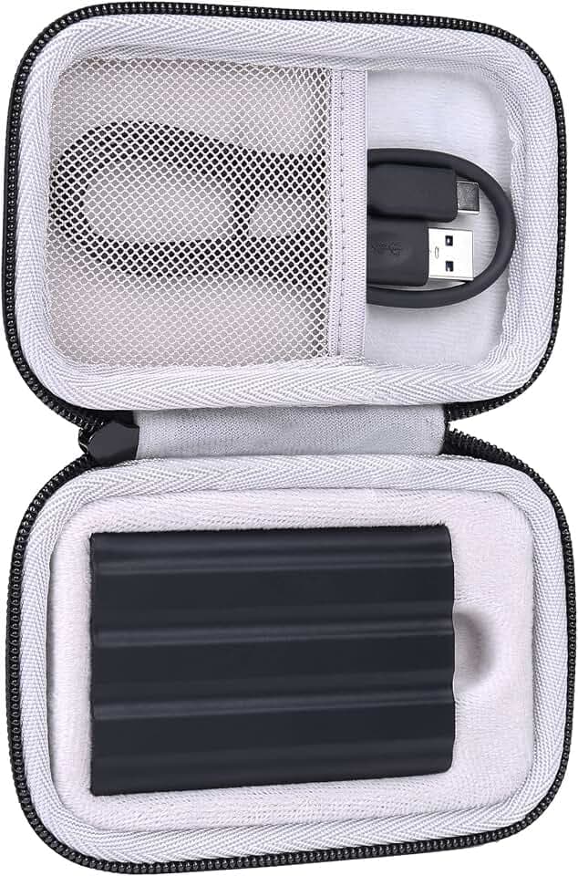 Khanka Hart Tasche Case für Samsung T9 / T7 Touch/ T7/ T7 Shield Portable SSD 500GB 1TB 2TB. (Für 1 SSD, Schwarz)