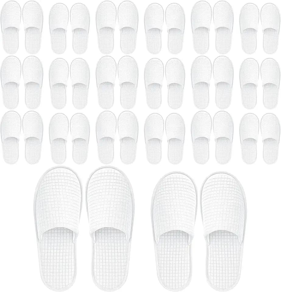 12-20Pairs Disposable Slippers Non Slip Washable for Guest Hotel Travel