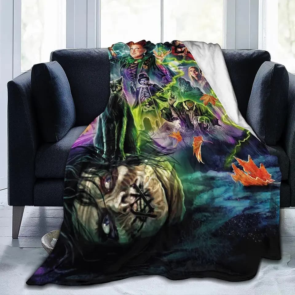 Throw Blankets 60 x 50 inches for Couch Bed Plush Cozy Fuzzy Blanket Super Soft Warm for Halloween Christmas Birthday Gifts for Men Women