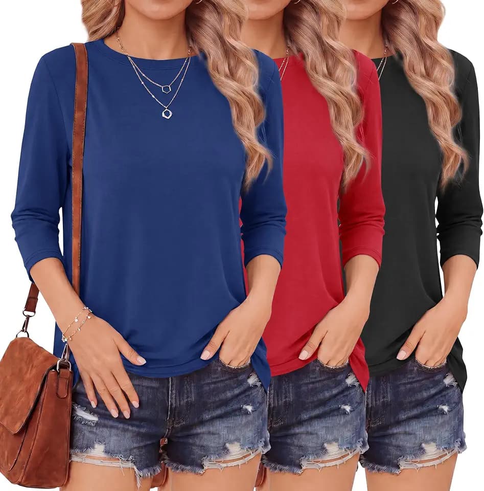 GAYHAY 3/4 Length Sleeve Womens Tops