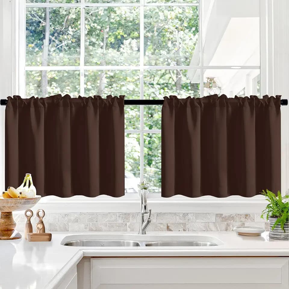 Deconovo Black Out Curtains 24 Inches Long for Living Room and Bedroom