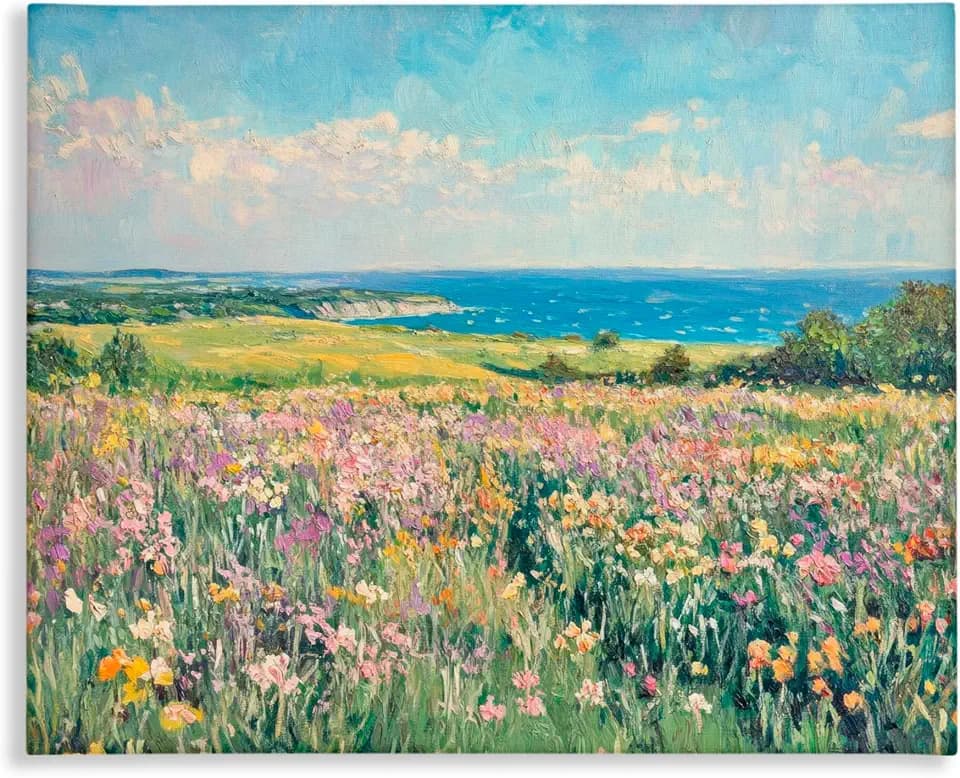 Stupell Industries Lilac Coast Seascape, 36 x 48 Inch Canvas Wall Art