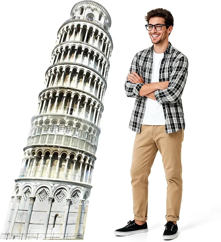 6 ft Leaning Tower of Pisa Cardboard Cutout Italy Party Decoration