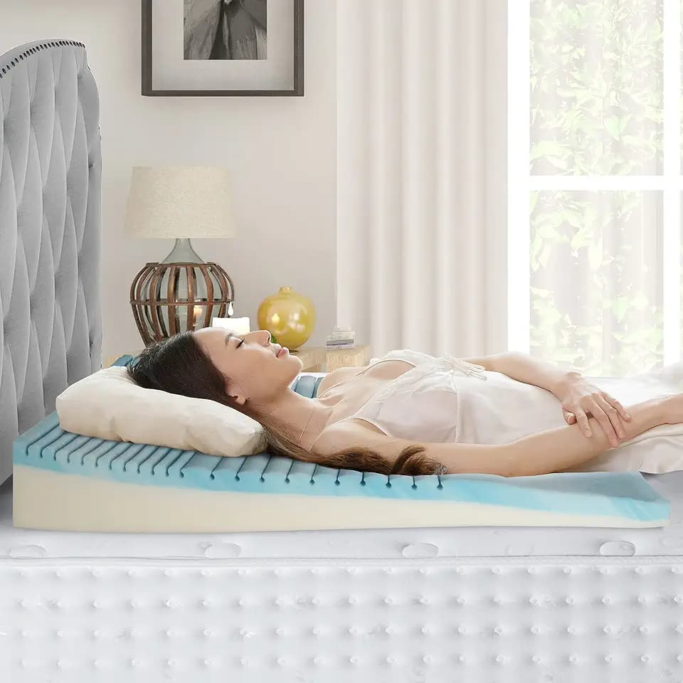 Boyd Sleep Gel Cooling Memory Foam Bed Wedge Pillow, 43 x 29 x 6