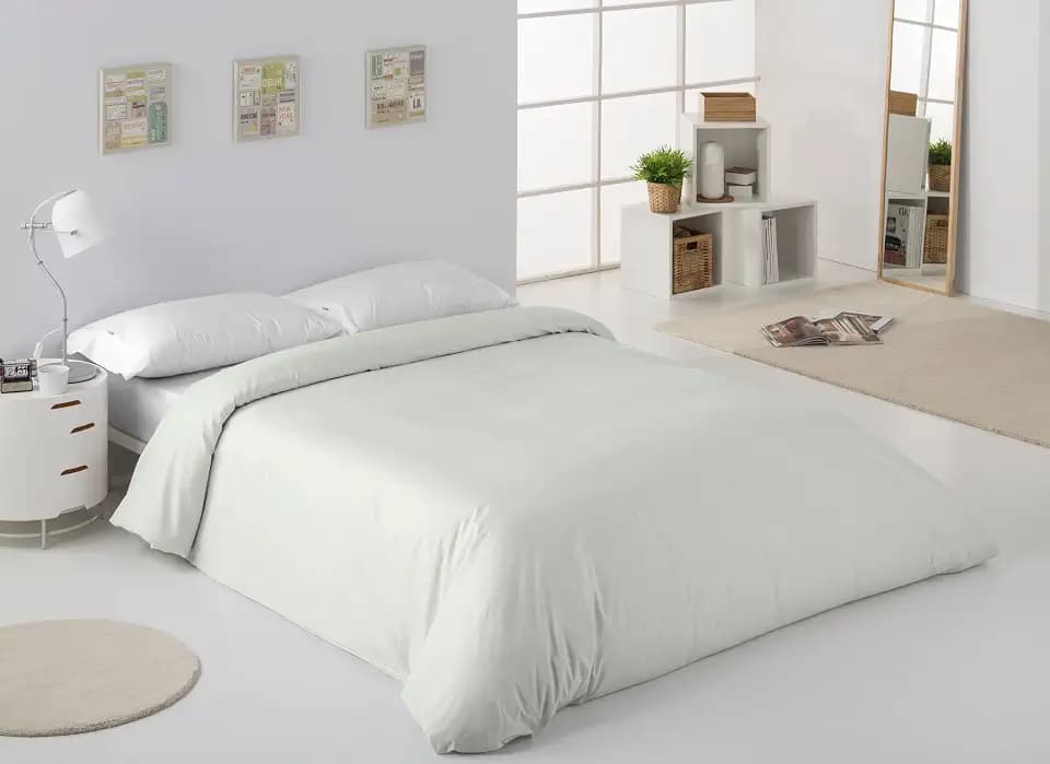 FUNDA NORDICA de algodón peinado color hueso Cama de 90 (1 pieza) - 100% algodón - 200 hilos. Gramage: 125