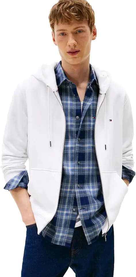 Tommy Hilfiger Men's Medium Weight Fleece Full Zip Up Hoodie