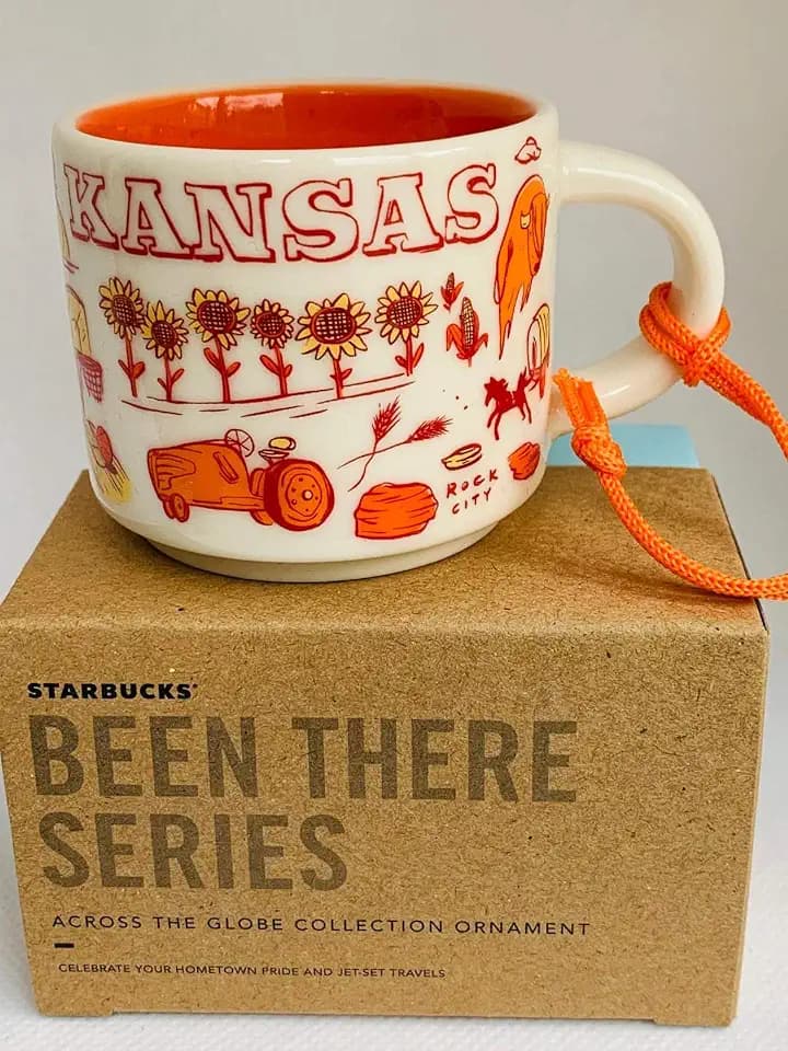 Starbucks KANSAS BEEN THERE SERIES ACROSS THE GLOBE COLLECTION Ceramic Coffee Demitasse Mug ORNAMENT 2 Fl Oz