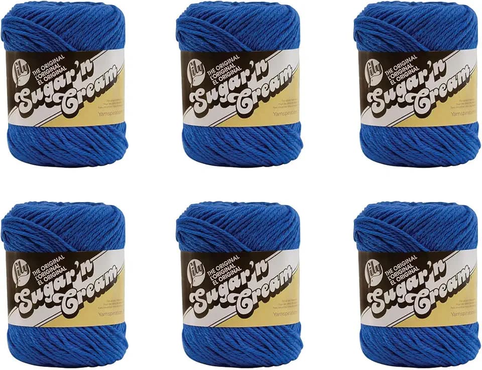 Lily Sugar'n Cream Cotton Yarn for Dishcloths Dazzle Blue 6-Pack