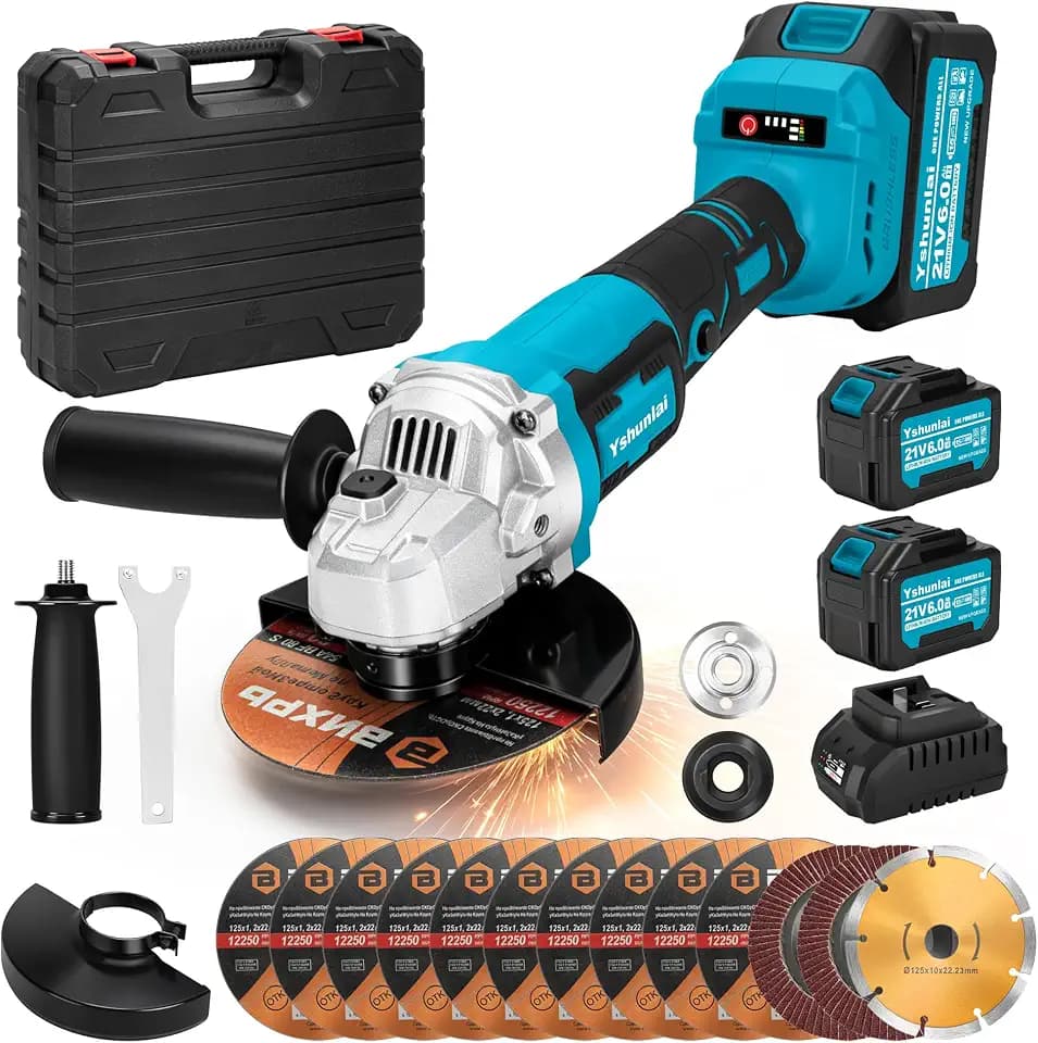 Cordless Angle Grinder 5-Inch, Brushless Battery Grinder Tool