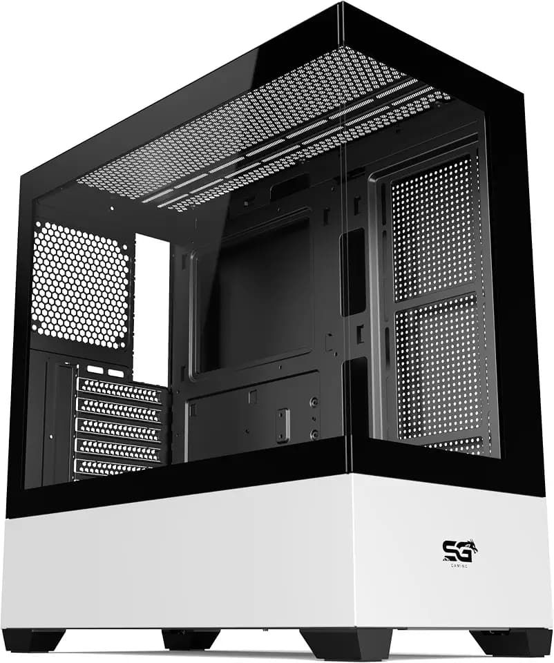 SG520 W/O Fan Monochrome Magic ATX Tempered Gaming Case with USB 3.0 and USB 2.0, Supports up to 360mm AIO, 170mm PSU and 250mm PSU Height